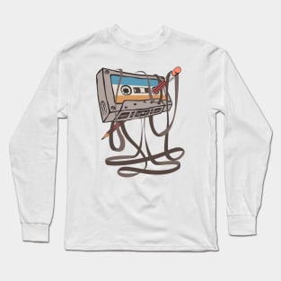 Cassette and Pencil Long Sleeve T-Shirt